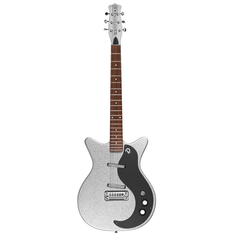Guitarra Eléctrica Retro Danelectro 59M Nos+ Silver Metalflake