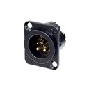 Conector Xlr Masculino 8+2 Pines Neutrik Nc10Md-Lx-B Bk