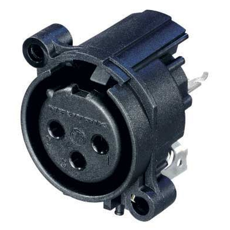 XLR CONECTOR HEMBRA DE CHASIS 3 PINES NEUTRIK NC3FAAH-0 BK