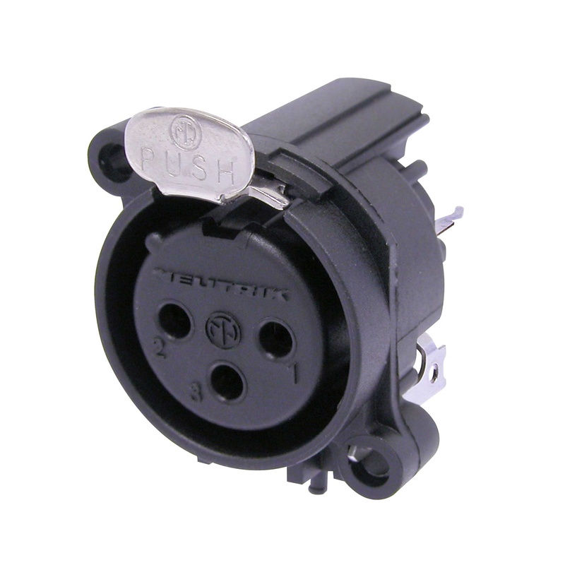 Conector Xlr Hembra 3 Pin Neutrik Nc3Faav1 Bk