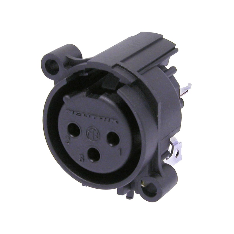 Conector Xlr Hembra 3 Pins Neutrik Nc3Faav1-0 Bk