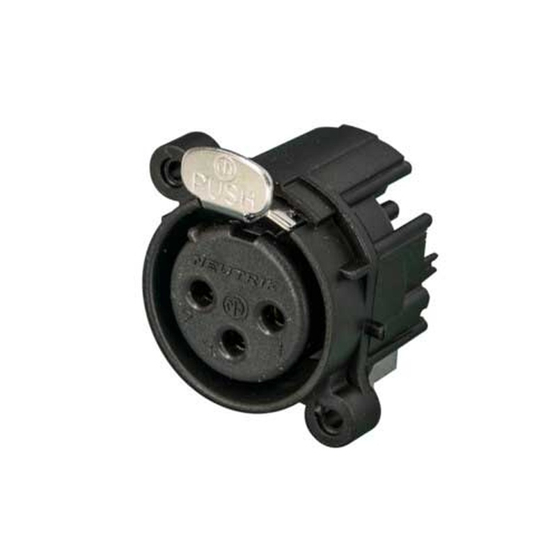 CONECTOR XLR CHASIS 3 PINES FEMEA NEUTRIK NC3FAHL1 BK