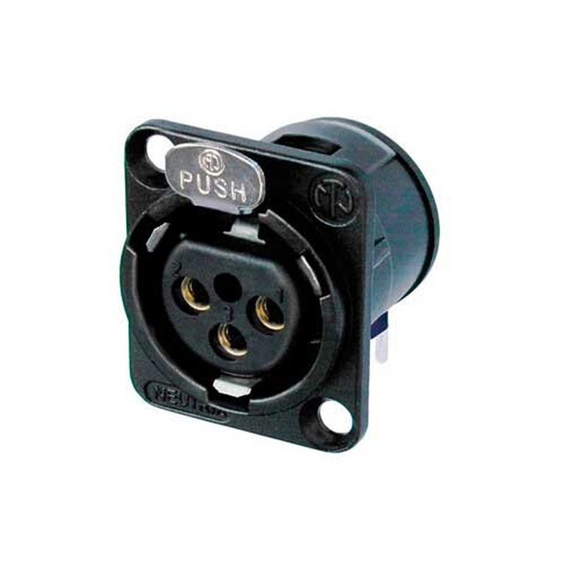 Conector Xlr Hembra Neutrik Nc3Fd-H-B Bk