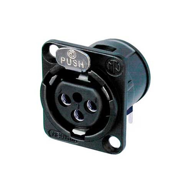 CONECTOR XLR HEMBRA DE CHASIS NEUTRIK NC3FD-H-BAG BK