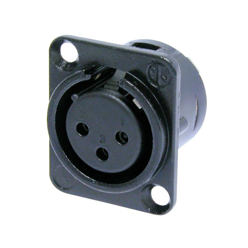 CONECTOR XLR HEMBRA 3 PINES NEUTRIK NC3FD-L-BAG-1 BK