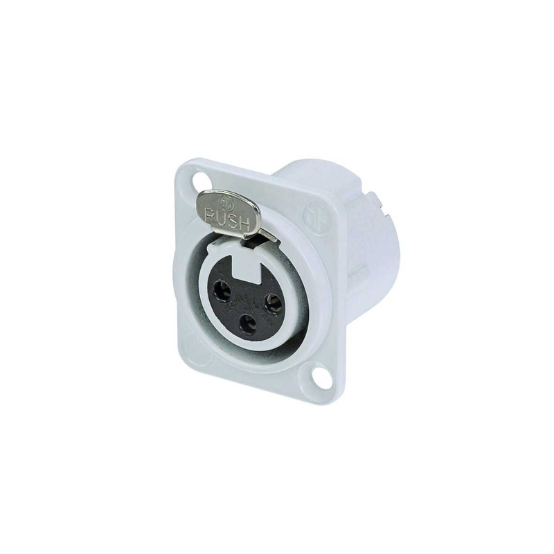 CONECTOR DE CHASIS XLR HEMBRA NEUTRIK NC3FD-LX-WH