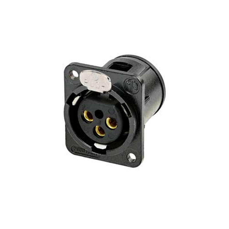 CONECTOR XLR CHASIS FEMBA 3 PINES NEUTRIK NC3FDM3-V-B BK