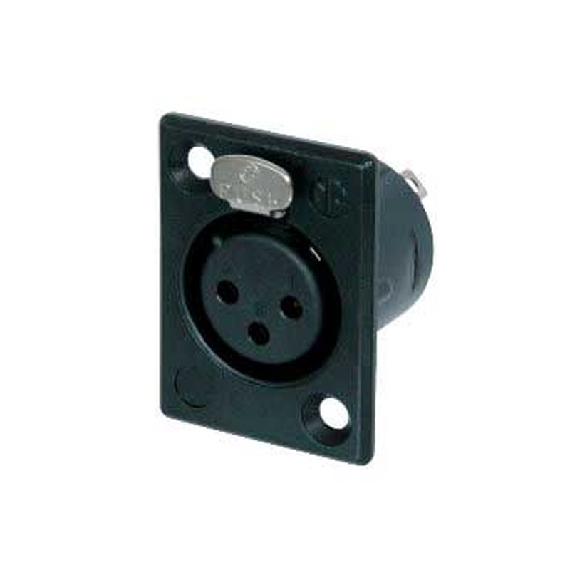 Conector Xlr Hembra 3 Pines Neutrik Nc3Fp-B-1 Bk