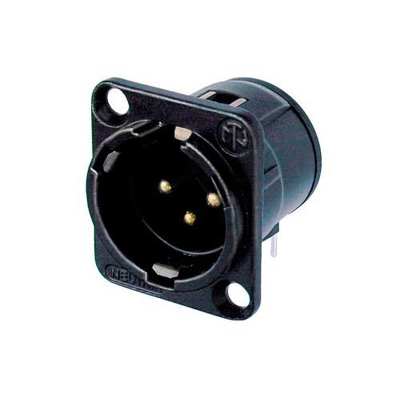 Conector Xlr Masculino Neutrik Nc3Md-H-B Bk