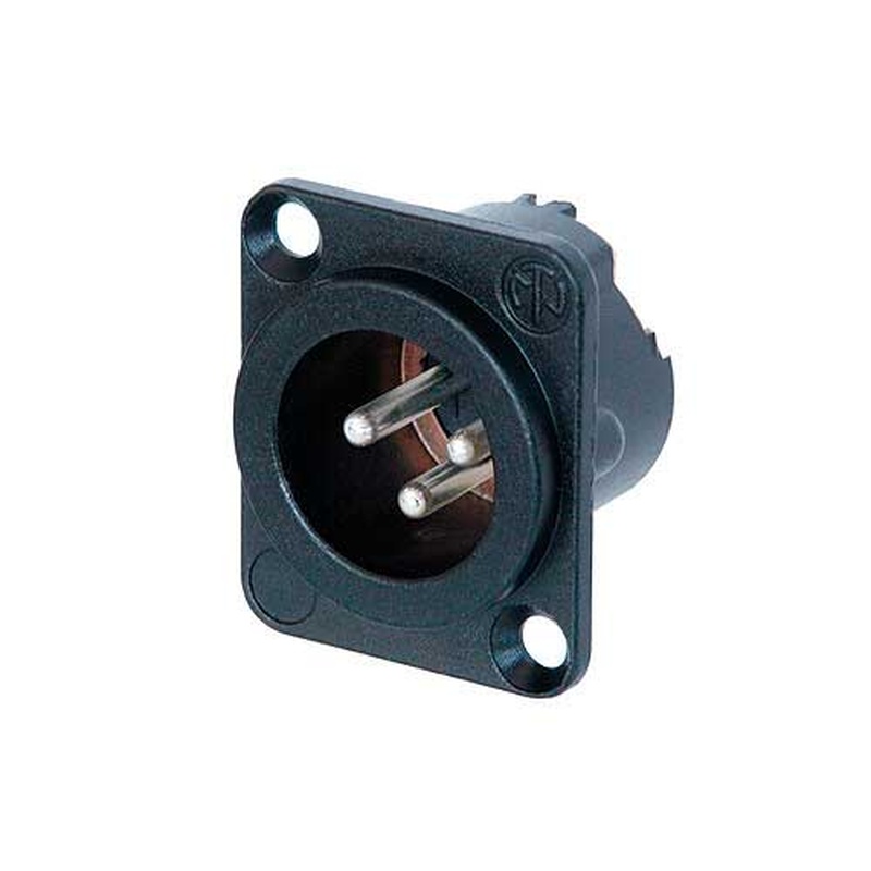 Conector Xlr Chasis Masculino 3 Pin Neutrik Nc3Md Lx Ha Bag Bk