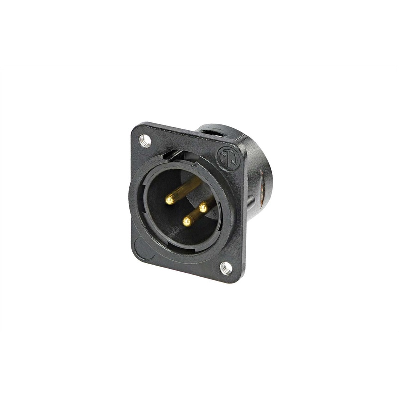 CONECTOR XLR CHASIS MASCULINO 3 PINES NEUTRIK NC3MDM3 DL BK
