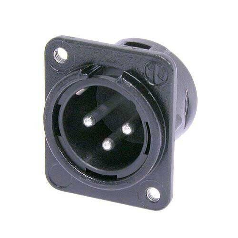Conector Xlr Chasis Male 3 Pines Neutrik Nc3Mdm3Lbag-1 Bk