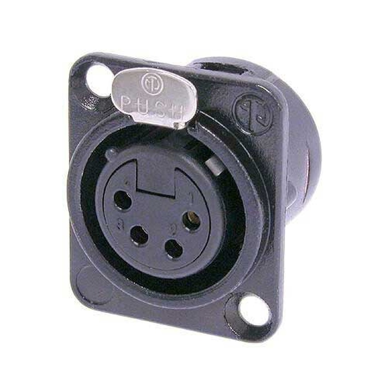 Conector Xlr Hembra 4 Pines Neutrik Nc4Fd-L-Bag-1 Bk