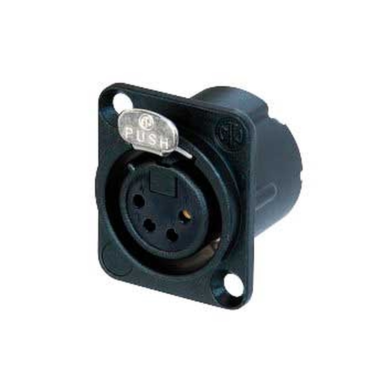 Conector Xlr Hembra 4 Pines Neutrik Nc4Fd-Lx-B Bk
