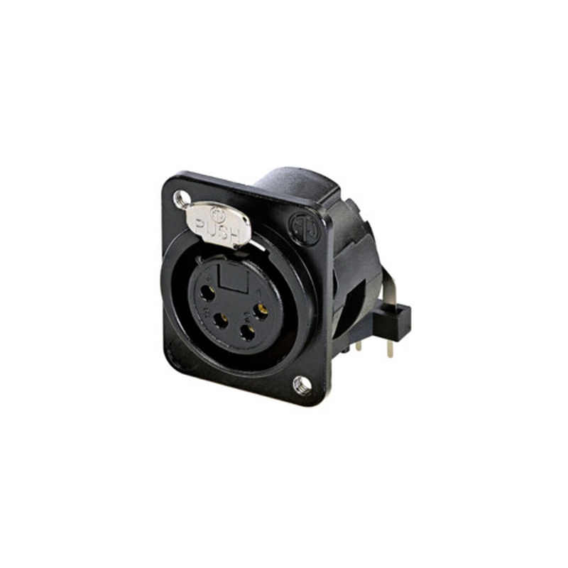 Conector Xlr Hembra Neutrik Nc4Fdm3-H-B Bk