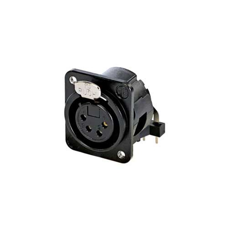 Conector Xlr Hembra Chasis 4 Pin Neutrik Nc4Fdm3-H-Bag-1 Bk