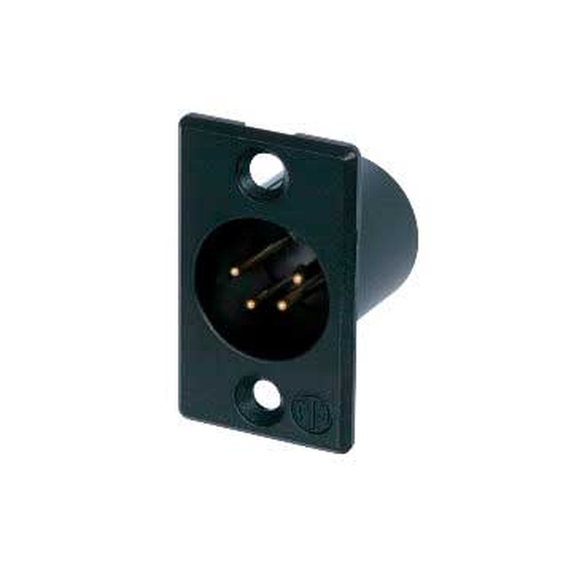 Conector Xlr Masculino 4 Pines Neutrik Nc4Mp-B Bk