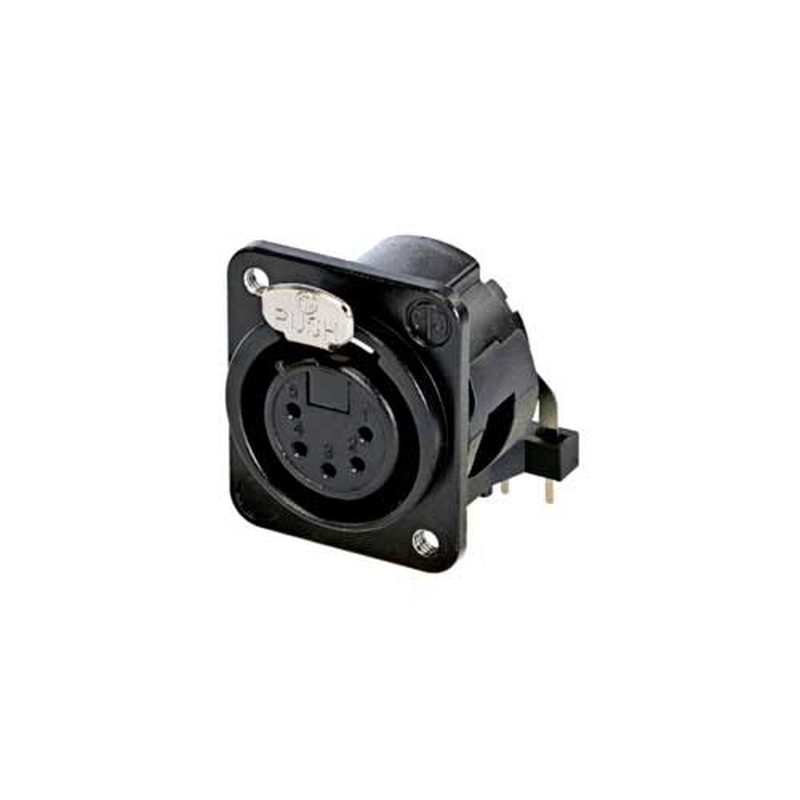XLR CHASIS FEMALE CONNECTOR NEUTRIK NC5FDM3-H-BAG-1 BK