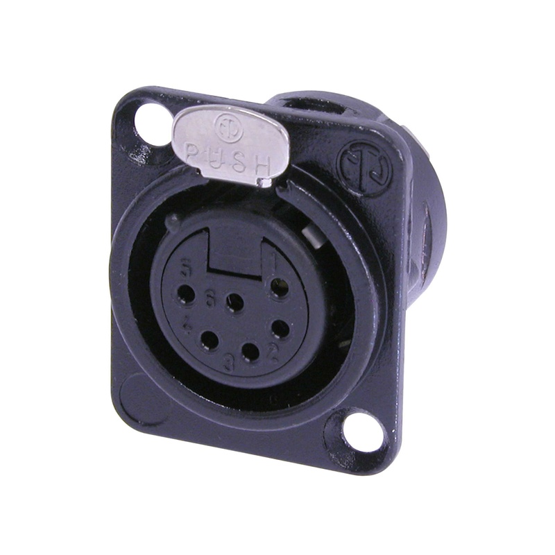Conector Xlr Hembra 6 Pines Neutrik Nc6Fd-L-B-1 Bk