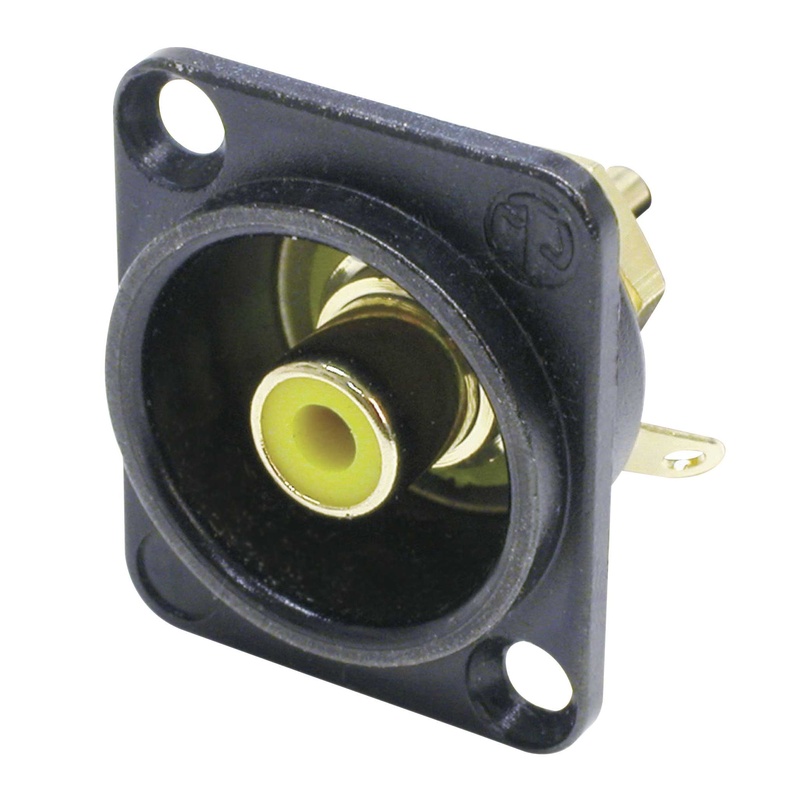 CONECTOR DE CHASIS RCA HEMBRA NEUTRIK NF2D-B-4 BK