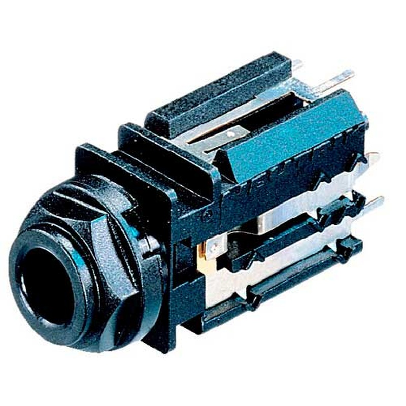 Conector Jack Chasis Hembra 1/4 3 Pin Neutrik Nj6Fd-V Bk