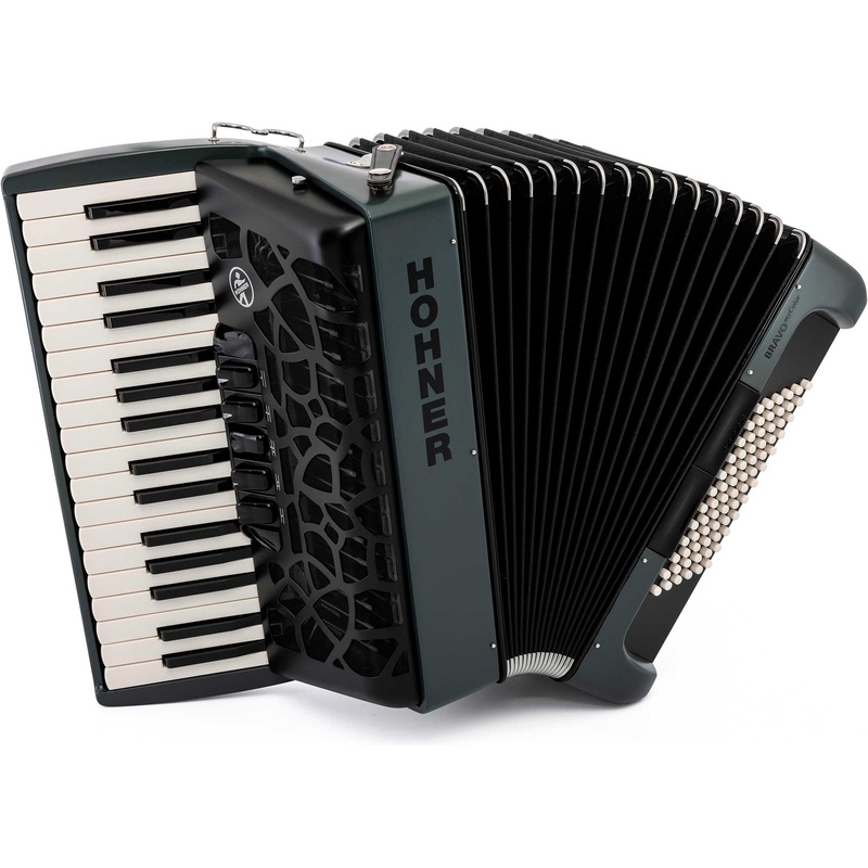 Acordeón De Piano Cromático Hohner Bravo Mycolor Iii 72 Twilight (Ral 7026)