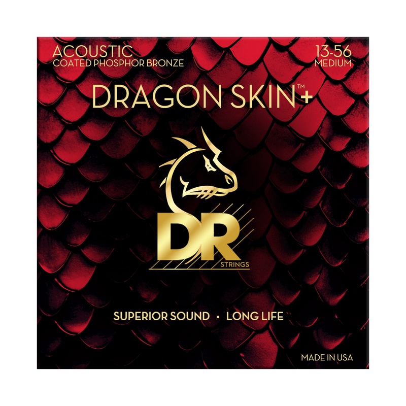 CUERDAS ACUSTICA DR DAP-13 DRAGON SKIN+ PHOSPHOR BRONZE MEDIUM 13-56