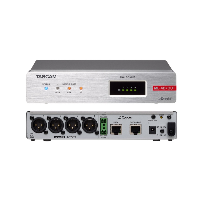 Conversor Dante A Analógico Tascam Ml-4D/Out-X