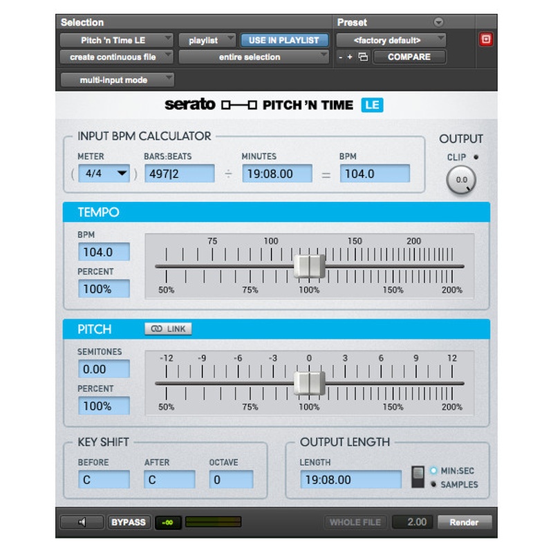 Plug-In Audio Serato Pitch'N Time Le3.0