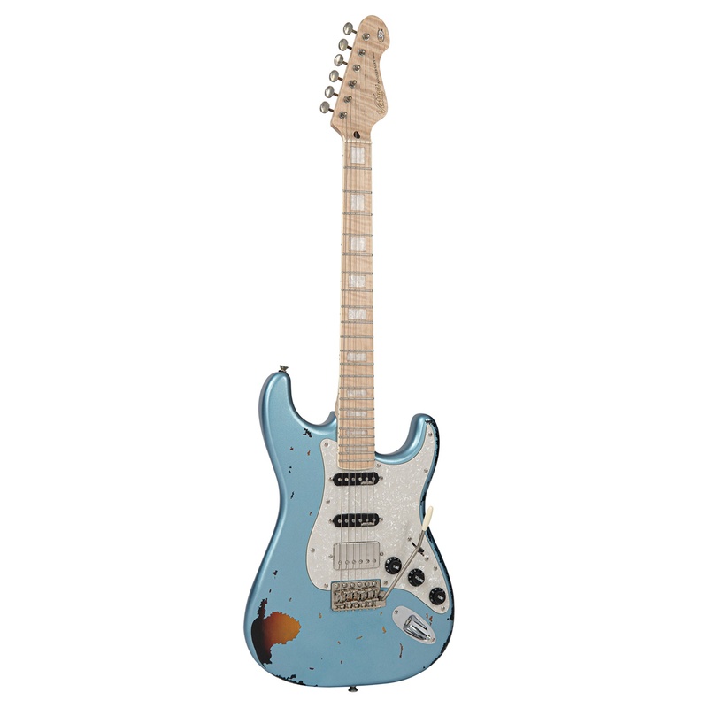 Guitarra Eléctrica Vintage V6 Icon 30Th Anniversary Gun Hill Blue