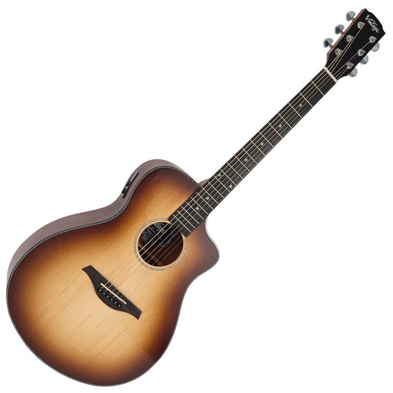 Guitarra Eléctrica Vintage Pacific Coast A/E Guitar Cappuchino Burst