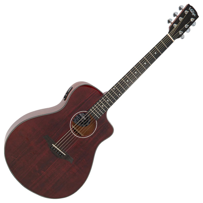 Guitarra Eléctrica Vintage Pacific Coast A/E Claret Red