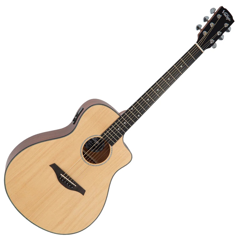 Guitarra Acústica Electrica Vintage Pacific Coast Natural Spruce