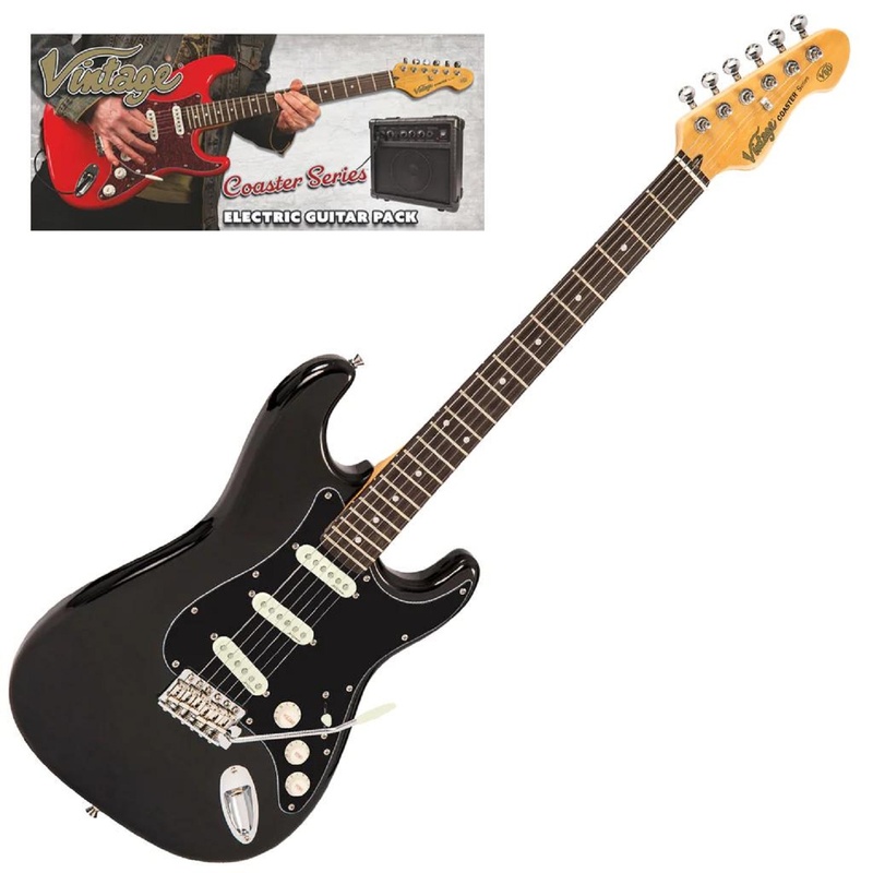 Pack Guitarra Eléctrica Vintage V60 Coaster Gloss Bk