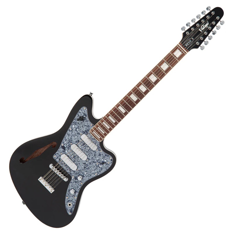 Guitarra 12 Cuerdas Vintage Revo Surfmaster Thinline Bk