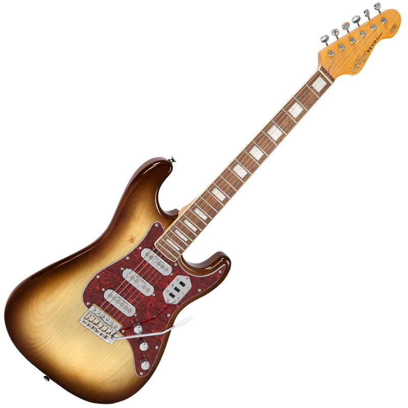 Guitarra Eléctrica Vintage Revo Deluxe Cappuchino Burst