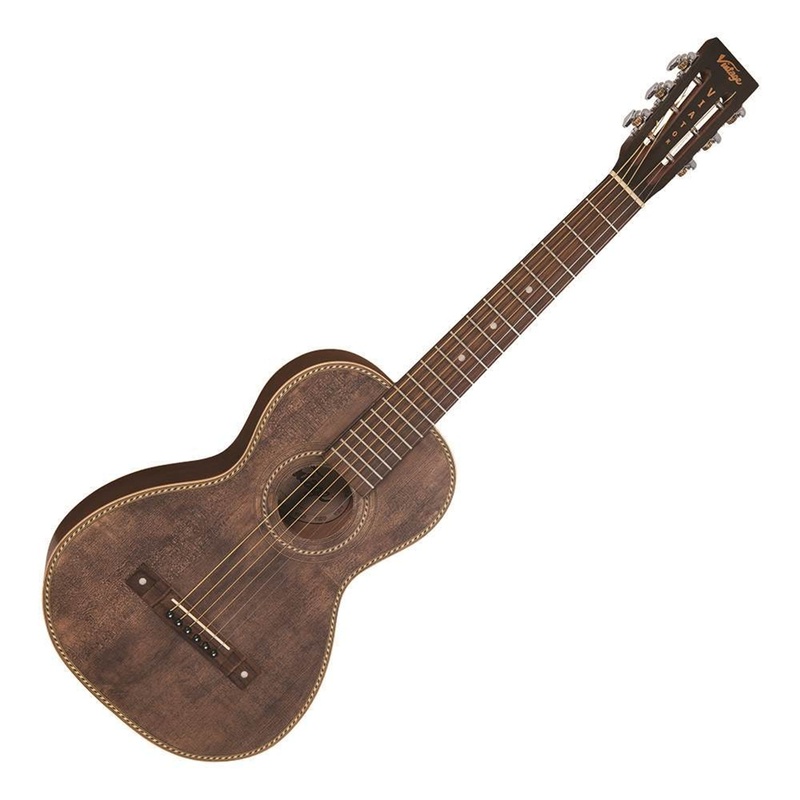 Guitarra Electroacústica De Viaje Vintage Viator Antiqued Bag