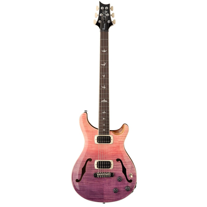 GUITARRA DE CUERPO HUECO PRS GUITARS SE ED SHEERAN FLAT BACK HB I BARITONE PIEZO PINK OMBRE