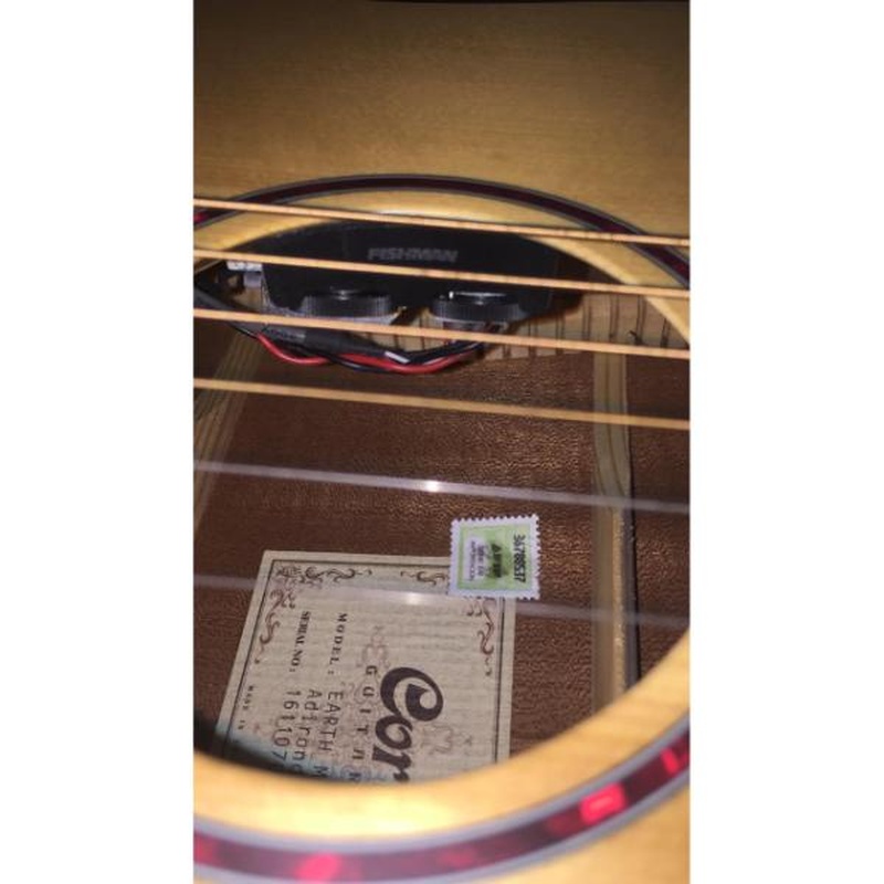 GUITARRA ACUSTICA CORT EARTH MINI F ADIRONDACK OP WH/BL