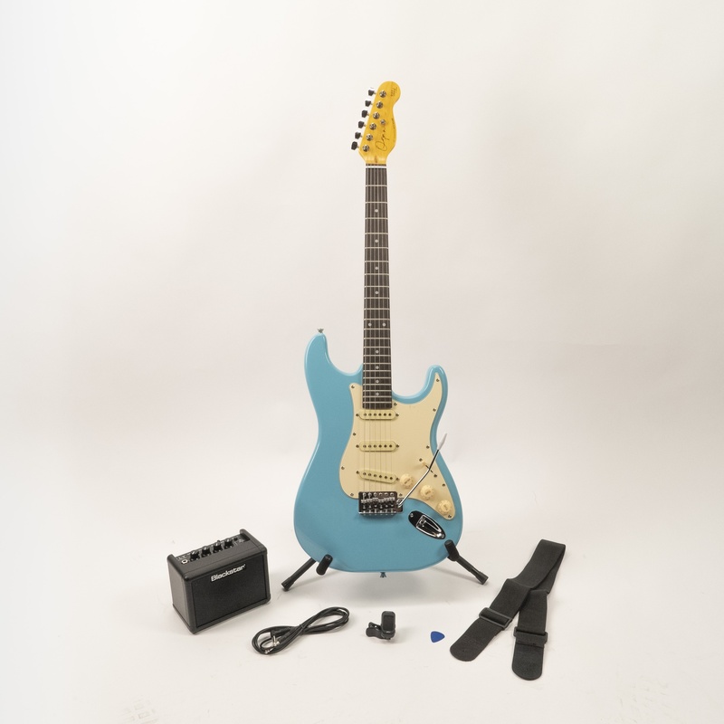 PACK DE GUITARRA ELÉCTRICA OQAN RIFF SERIES QGE-RST4 BLUE