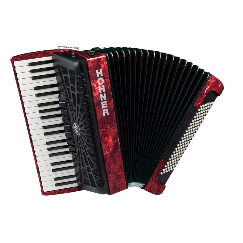 ACORDEÓN DE PIANO CROMÁTICO HOHNER BRAVO III 120 A16832 SILENTKEY ROJO