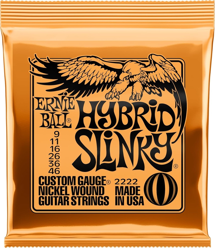 JUEGO CUERDAS ELECTRICA ERNIE BALL 9-46 HYBRID SLINKY 2222