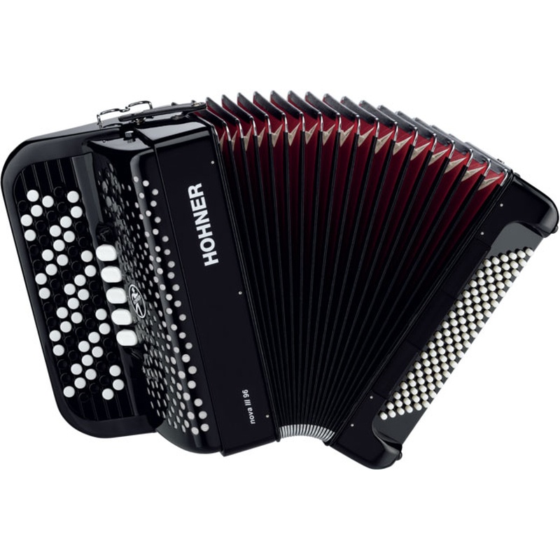 Acordeón De Botones Cromático Hohner Nova Iii 96 C-Stepped Bk