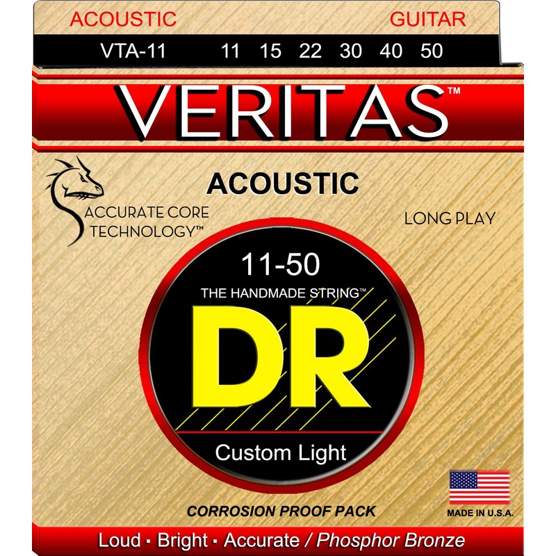 CUERDAS ACUSTICA DR VTA-11 VERITAS PHOSPHOR BRONZE LIGHT 11-15-22-30-40-50