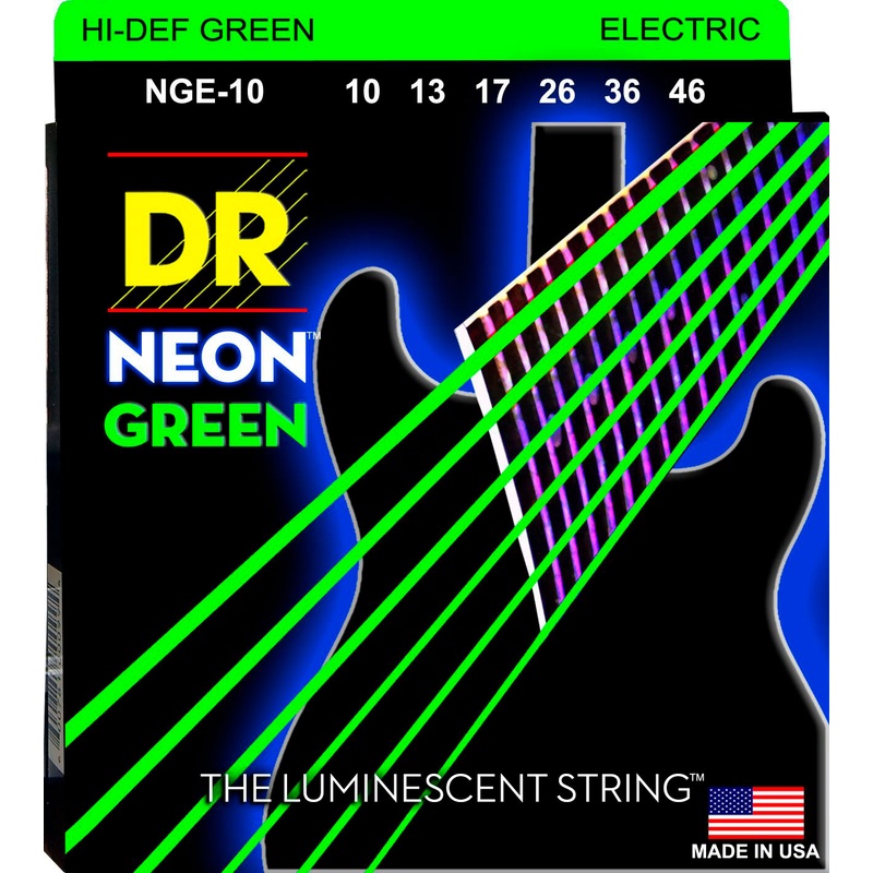 Cuerdas Guitarra Eléctrica Dr Nge-10 Neon Green