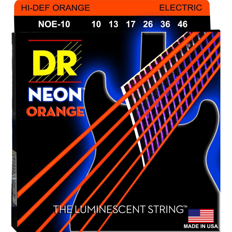 CUERDAS GUITARRA ELÉCTRICA DR NOE-10 NEON ORANGE