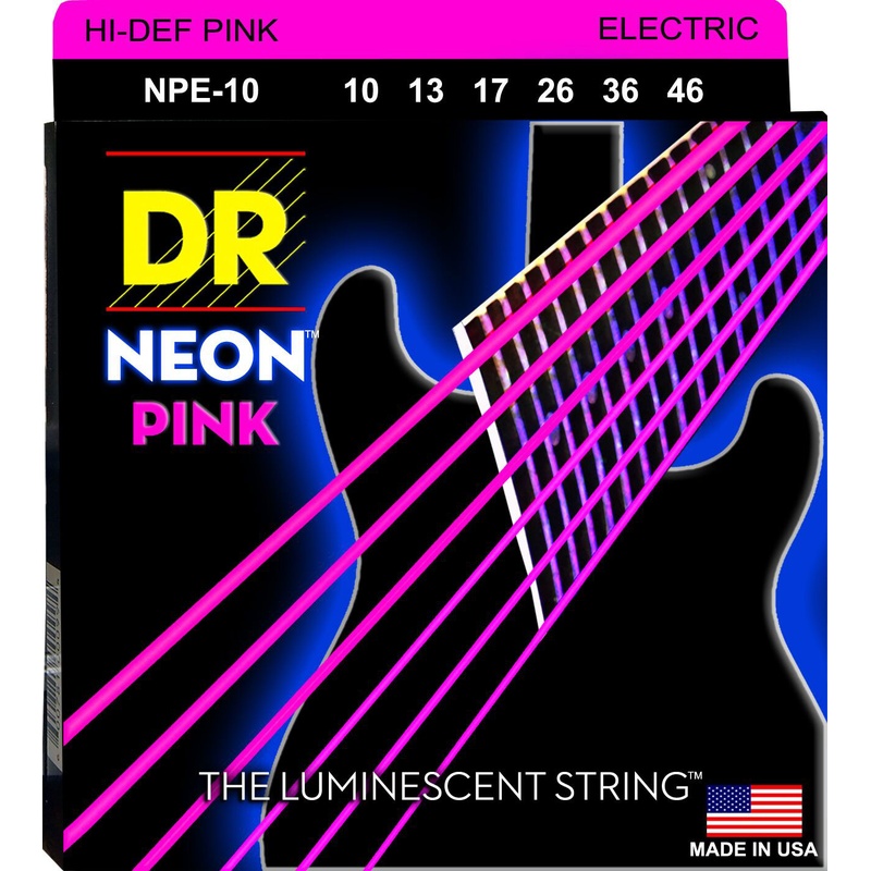 Cuerdas Gitarra Electrica Dr Npe-10 Neon Pink