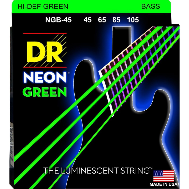 Cuerdas De Bajo Dr Ngb-45 Neon Green