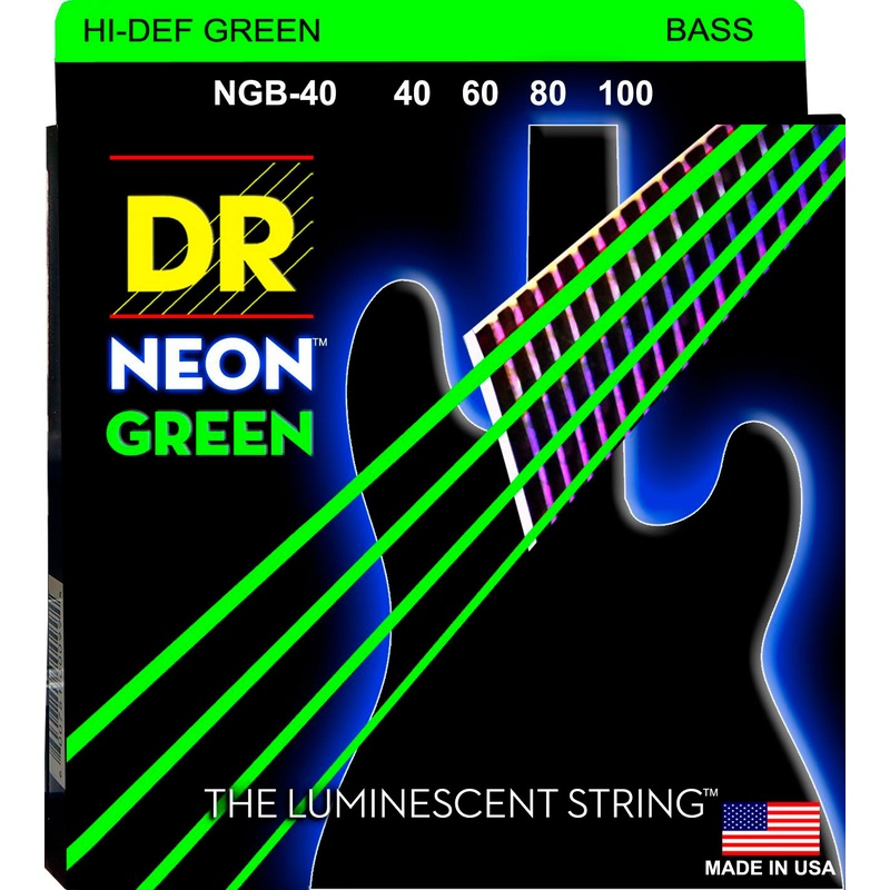 Cuerdas Bajo Dr Ngb-40 Neon Green