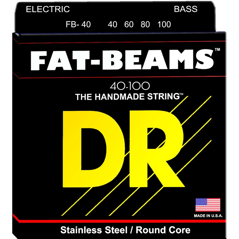 Cuerdas De Bajo Dr Fb-40 Fat Beams Light Stainless Steel 40-60-80-100